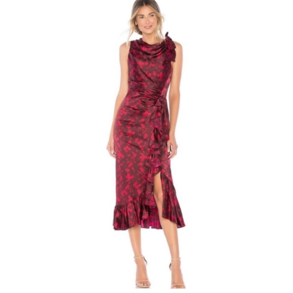 Cinq à Sept Red Floral Dress